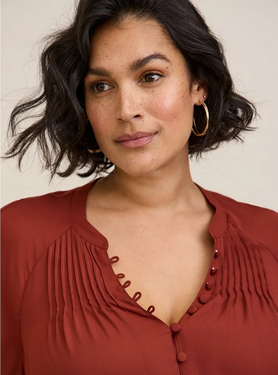 TORRID Georgette Smocked Blouson Sleeve Blouse 5 TORRID Georgette Smocked Blouson Sleeve Blouse - Image 3