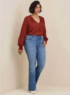 TORRID Georgette Smocked Blouson Sleeve Blouse 10 TORRID Georgette Smocked Blouson Sleeve Blouse -Cheap Torrid Shop 40080085 05043 av3