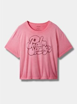 Null Palm Springs Relaxed Fit Signature Jersey Crew Neck Crop Tee