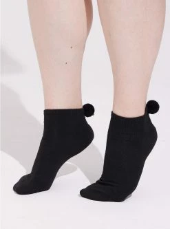 TORRID 5 Pk Pom Ankle Socks -Cheap Torrid Shop 40085575 00115 av3