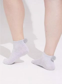 TORRID 5 Pk Pom Ankle Socks -Cheap Torrid Shop 40085575 00115 av4