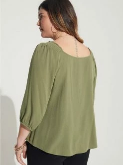 TORRID Gauze Keyhole Peasant Puff Sleeve Top 8 TORRID Gauze Keyhole Peasant Puff Sleeve Top -Cheap Torrid Shop 40085965 10321 av2