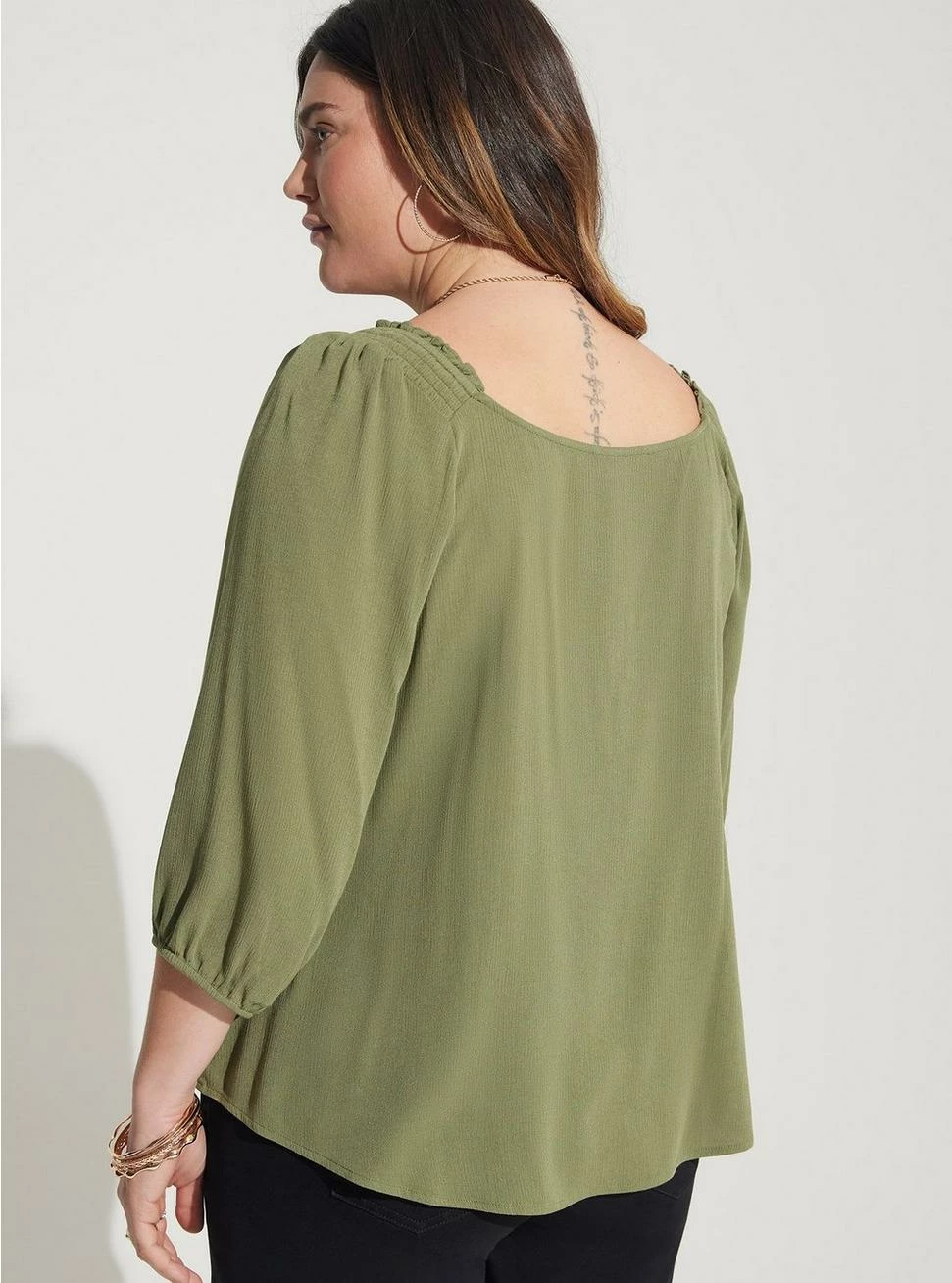 TORRID Gauze Keyhole Peasant Puff Sleeve Top 5 TORRID Gauze Keyhole Peasant Puff Sleeve Top - Image 3