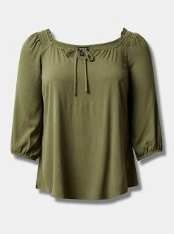 TORRID Gauze Keyhole Peasant Puff Sleeve Top 9 TORRID Gauze Keyhole Peasant Puff Sleeve Top -Cheap Torrid Shop 40085965 10321 flat