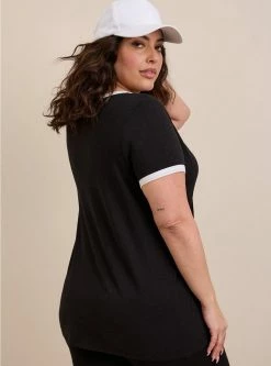 TORRID Super Soft Slub V-Neck Ringer Tee -Cheap Torrid Shop 40086418 00684 av2