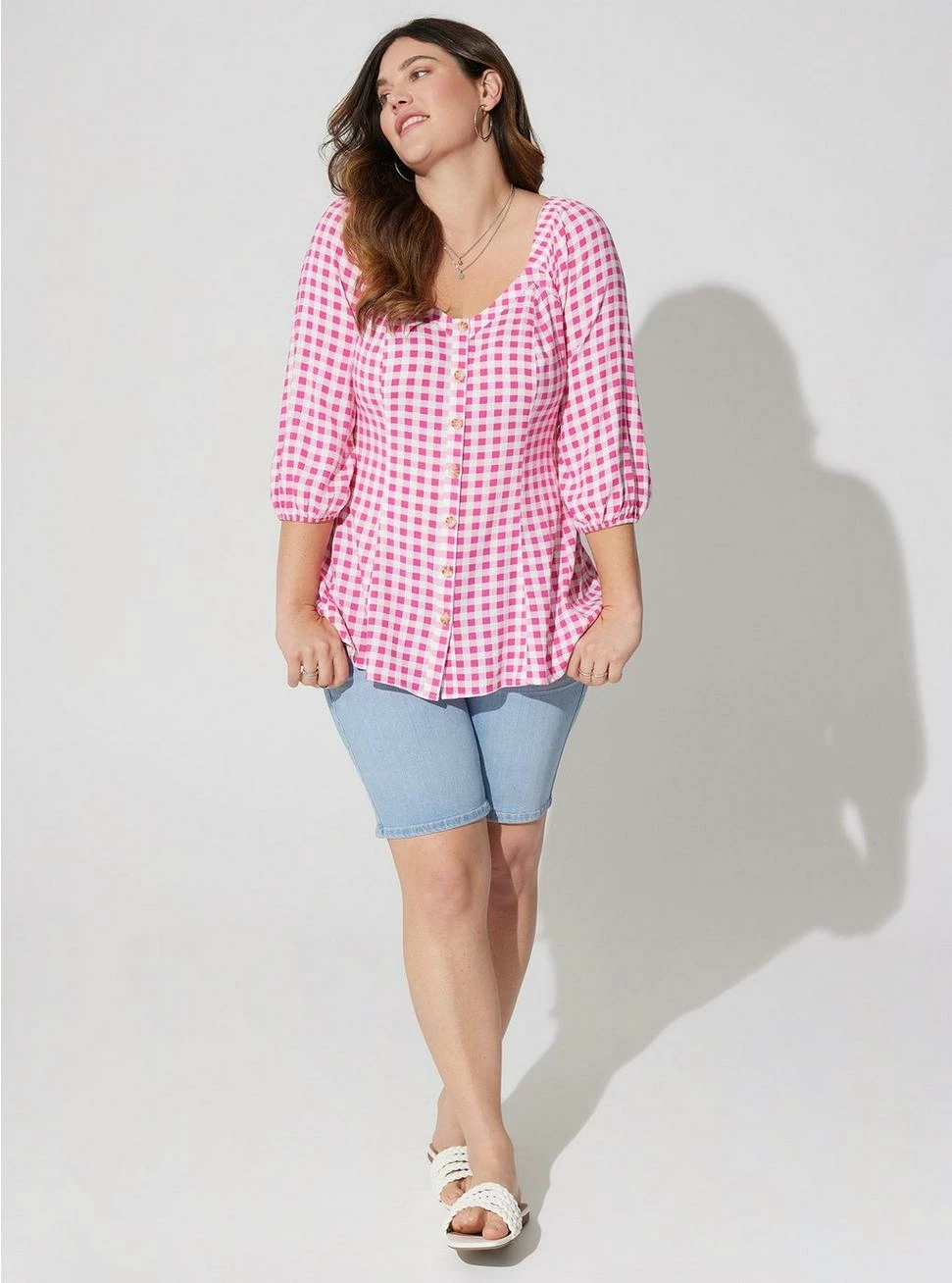 TORRID Fit & Flare Rayon Slub Button Up Long Sleeve 4 TORRID Fit & Flare Rayon Slub Button Up Long Sleeve - Image 2