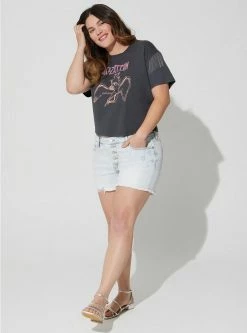 TORRID Led Zeppelin Relaxed Fit Cotton Crop Tassel Tee -Cheap Torrid Shop 40090047 08280 av2