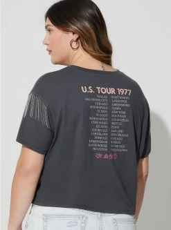 TORRID Led Zeppelin Relaxed Fit Cotton Crop Tassel Tee -Cheap Torrid Shop 40090047 08280 av3