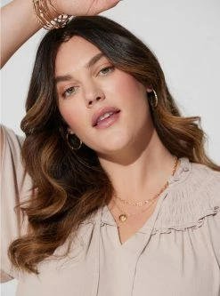 TORRID Gauze Smocked Yoke Ruffle Top -Cheap Torrid Shop 40090207 01703 av3