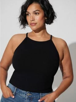 TORRID Everyday Rib High Neck Crop Tank