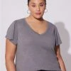 TORRID Girlfriend Signature Jersey V-Neck Flutter Sleeve Tee 2 TORRID Girlfriend Signature Jersey V-Neck Flutter Sleeve Tee -Cheap Torrid Shop 40100020 00147 hi