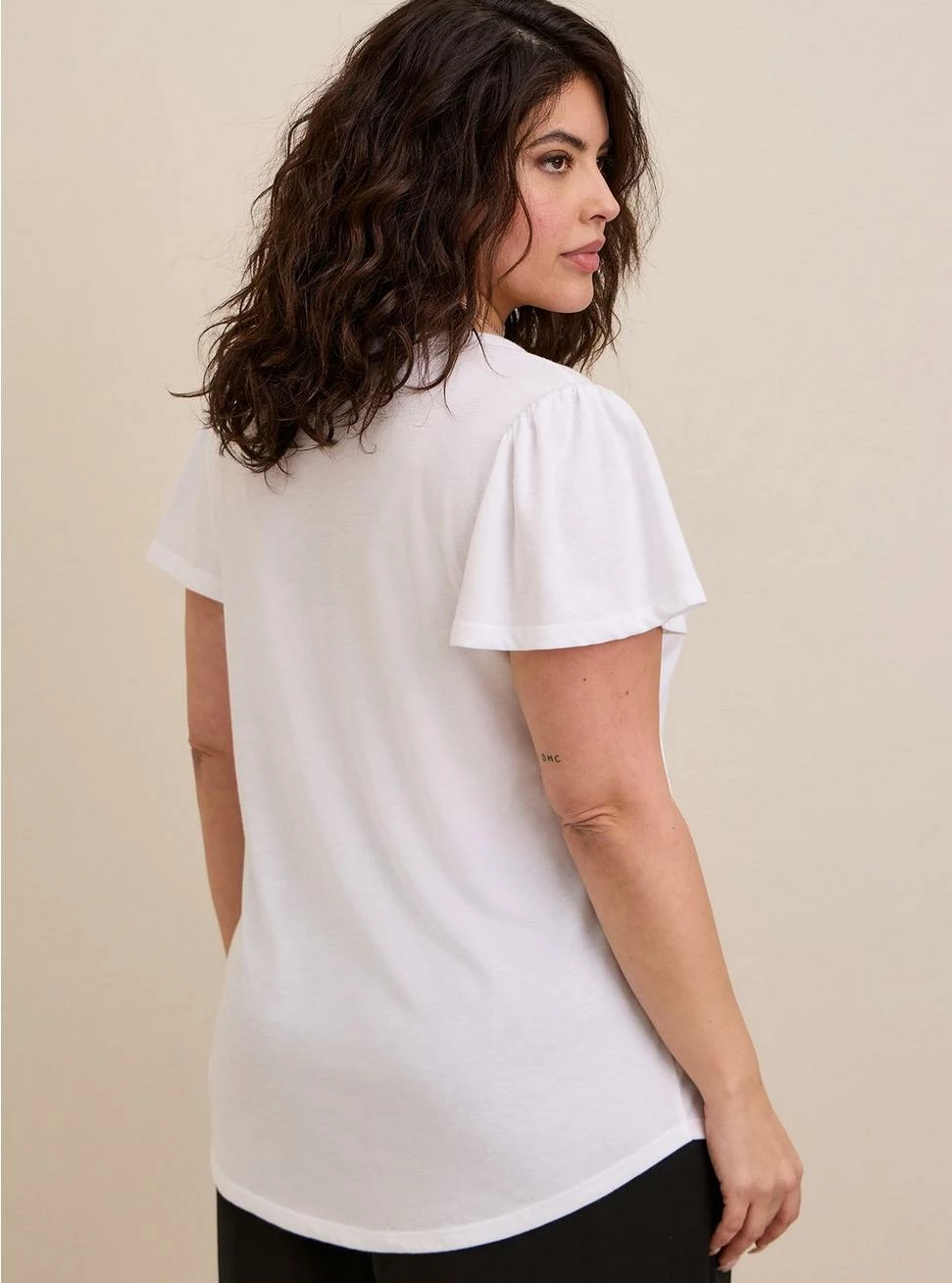 TORRID Girlfriend Signature Jersey V-Neck Flutter Sleeve Tee 5 TORRID Girlfriend Signature Jersey V-Neck Flutter Sleeve Tee - Image 3