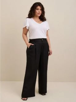 TORRID Girlfriend Signature Jersey V-Neck Flutter Sleeve Tee