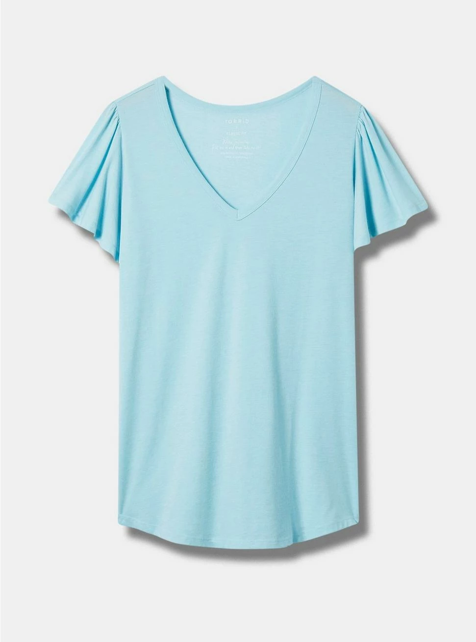 TORRID Girlfriend Signature Jersey V-Neck Flutter Sleeve Tee 6 TORRID Girlfriend Signature Jersey V-Neck Flutter Sleeve Tee - Image 4