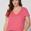 TORRID Girlfriend Signature Jersey V-Neck Flutter Sleeve Tee -Cheap Torrid Shop 40100020 10207 hi