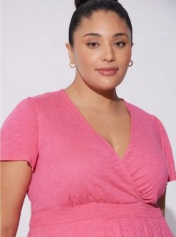 TORRID Cotton Modal Surplice Faux Wrap Top -Cheap Torrid Shop 40105091 10207 av2