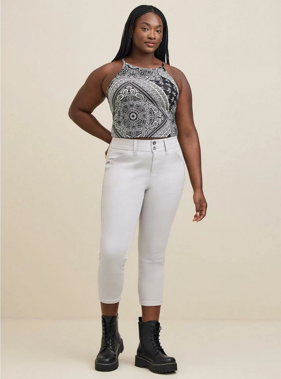 TORRID Crop Aviator Skinny Stretch Twill Mid-Rise Pant 3 TORRID Crop Aviator Skinny Stretch Twill Mid-Rise Pant