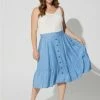 TORRID Midi Chambray Button Up Tiered Skirt 2 TORRID Midi Chambray Button Up Tiered Skirt -Cheap Torrid Shop 40105954 07501 hi