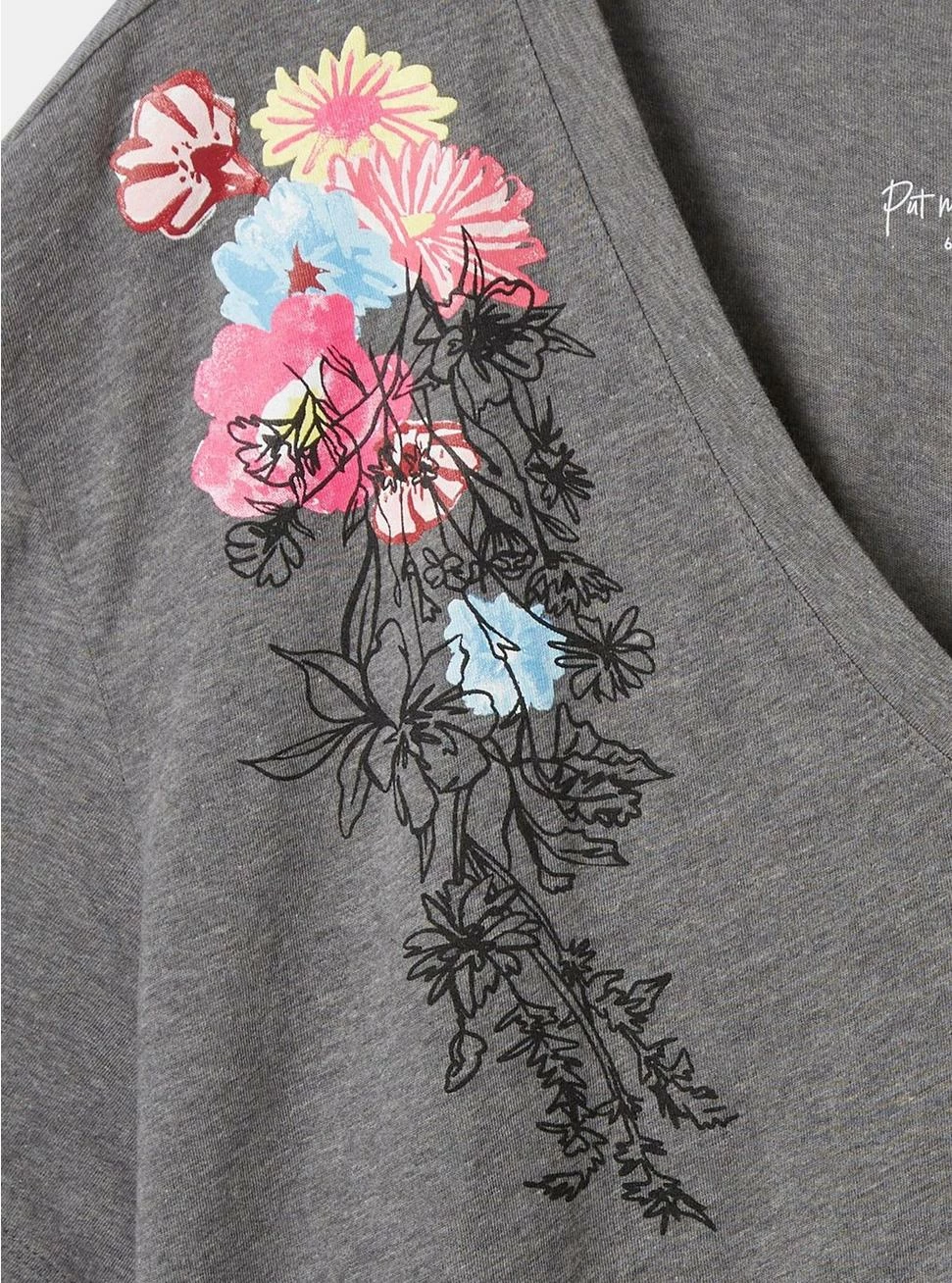 Null Wild Flowers Signature Jersey V-Neck Easy Tee 6 Null Wild Flowers Signature Jersey V-Neck Easy Tee - Image 4
