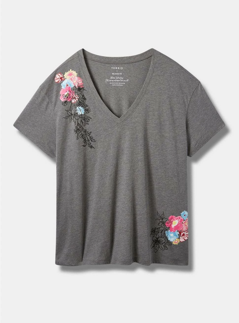 Null Wild Flowers Signature Jersey V-Neck Easy Tee 3 Null Wild Flowers Signature Jersey V-Neck Easy Tee