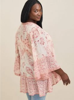 TORRID Textured Chiffon Flouncy Ruffle Kimono -Cheap Torrid Shop 40110170 10367 av2