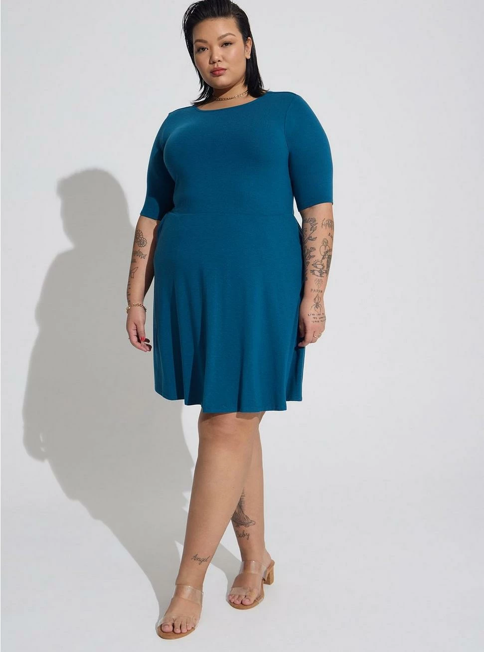 TORRID Mini Jersey Twist Back Skater Dress 3 TORRID Mini Jersey Twist Back Skater Dress