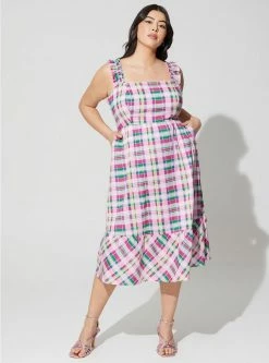 TORRID Mini Poplin Tiered Ruffle Strap Dress