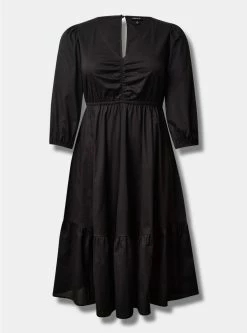 TORRID Midi Poplin Tiered Dress 9 TORRID Midi Poplin Tiered Dress -Cheap Torrid Shop 40110749 00684 flat