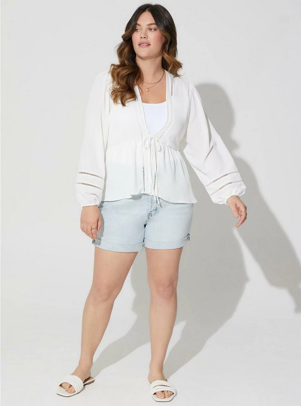 TORRID Textured Woven Trim Inset Kimono 4 TORRID Textured Woven Trim Inset Kimono - Image 2