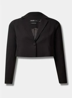TORRID Studio Refined Crepe Cropped Blazer -Cheap Torrid Shop 40115000 00684 flat