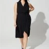 TORRID Midi Rayon Slub Sleeveless Shirt Dress -Cheap Torrid Shop 40120177 00684 hi