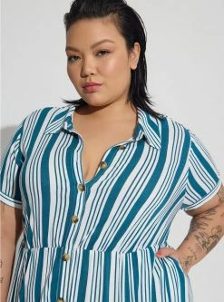 TORRID Maxi Rayon Slub Button Front Godet A-line Dress -Cheap Torrid Shop 40125209 09630 av2