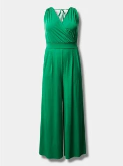 TORRID Studio Knit Surplice Tie Back Jumpsuit 11 TORRID Studio Knit Surplice Tie Back Jumpsuit -Cheap Torrid Shop 40125278 01353 flat