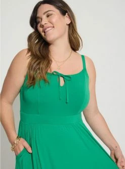 TORRID Midi Supersoft Tiered Tie Front Dress -Cheap Torrid Shop 40125305 01353 av2