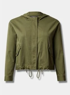 TORRID Rayon Twill Cropped Utility Jacket -Cheap Torrid Shop 40125576 10321 flat