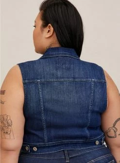 TORRID Denim Crop Vest -Cheap Torrid Shop 40130191 10371 av2