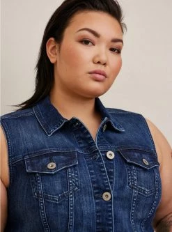 TORRID Denim Crop Vest -Cheap Torrid Shop 40130191 10371 av3