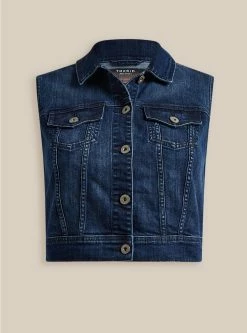 TORRID Denim Crop Vest -Cheap Torrid Shop 40130191 10371 flat