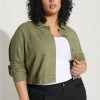 TORRID Linen Crop Patch Pocket Jacket -Cheap Torrid Shop 40130200 10321 hi