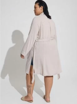 TORRID Rayon Slub Drape Trench -Cheap Torrid Shop 40130209 06405 av2