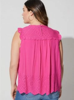 TORRID Eyelet Sleeveless Top -Cheap Torrid Shop 40150139 00440 av2