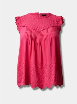 TORRID Eyelet Sleeveless Top -Cheap Torrid Shop 40150139 00440 flat