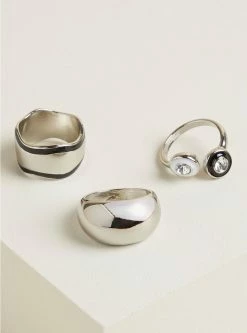 Null Stone And Enamel Ring Set