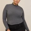TORRID Knit Rib Lettuce Edge Turteneck