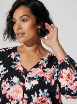 TORRID Studio Crepe De Chine Button Front Long Sleeve Blouse -Cheap Torrid Shop 40185155 07389 av3