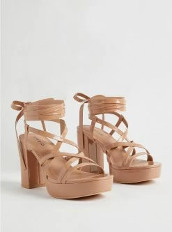 TORRID Strappy Lace Up Platform Heeled Sandal (WW)