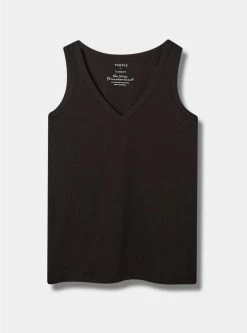 TORRID Girlfriend Signature Jersey V-Neck Tank -Cheap Torrid Shop 40185250 00684 flat