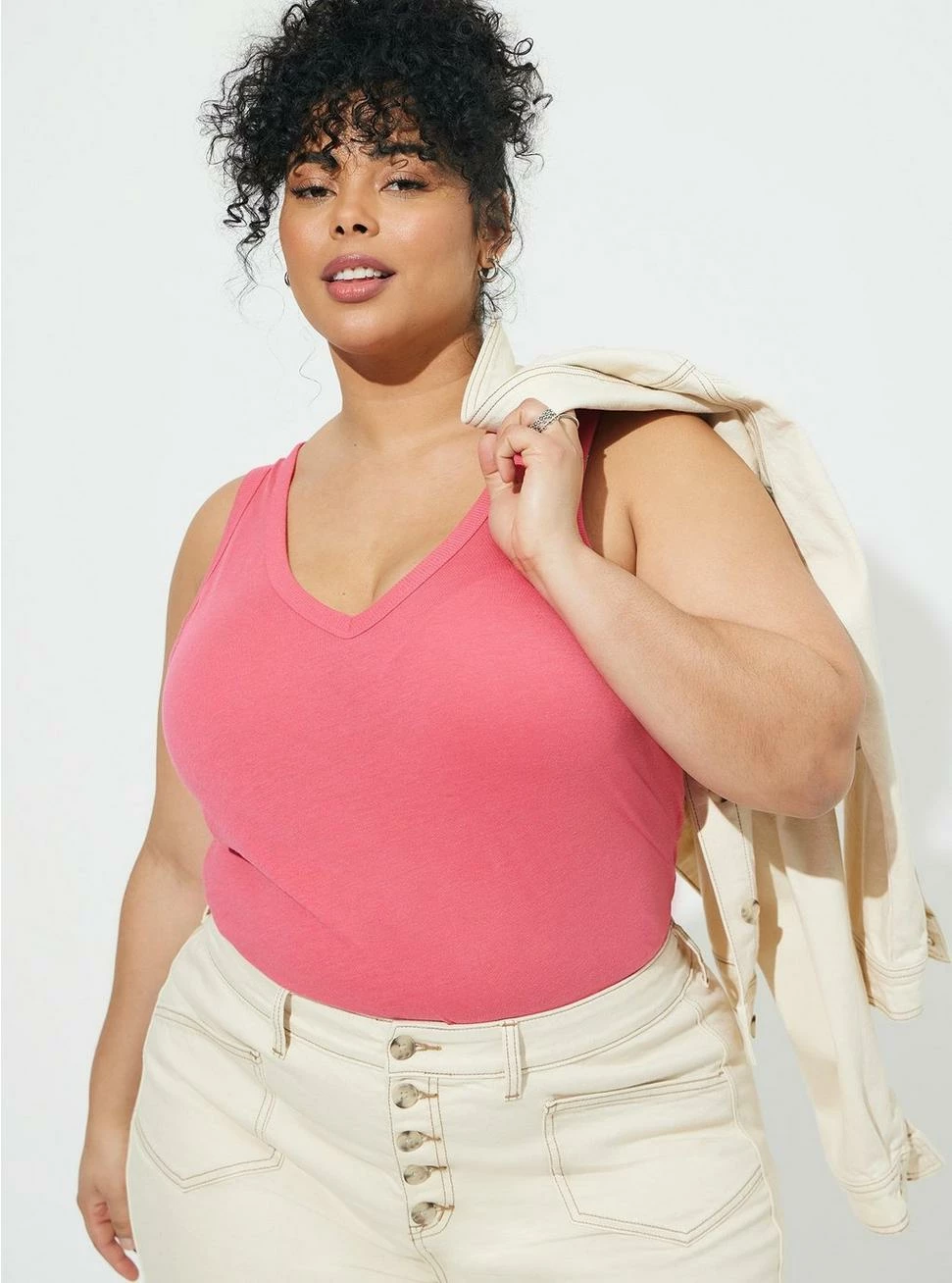 TORRID Girlfriend Signature Jersey V-Neck Tank 3 TORRID Girlfriend Signature Jersey V-Neck Tank