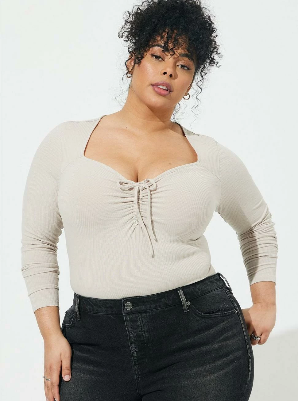 TORRID Everyday Rib Sweetheart Tie Front Keyhole Top 3 TORRID Everyday Rib Sweetheart Tie Front Keyhole Top