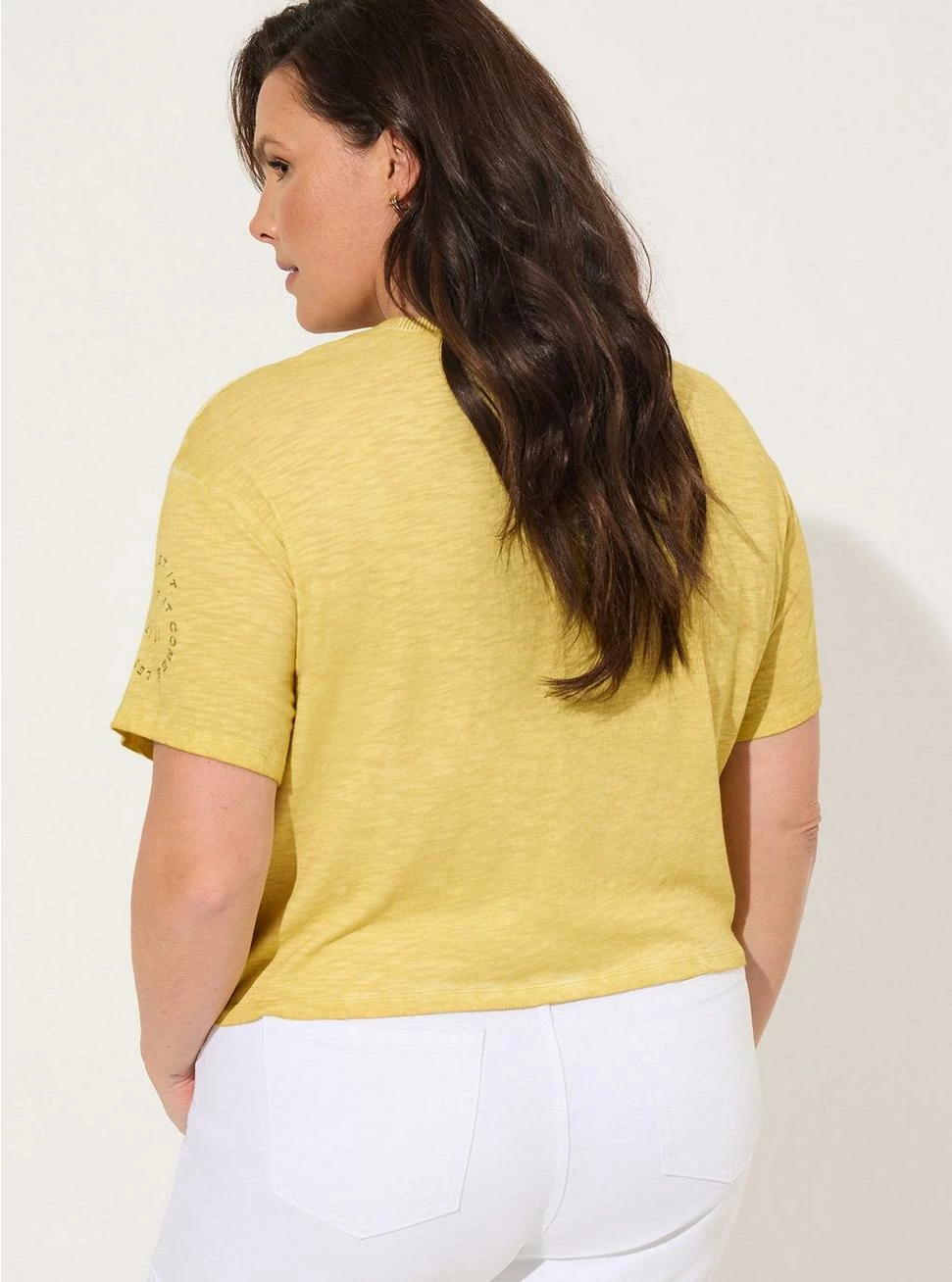 TORRID Desert Sun Relaxed Fit Super Soft Slub Crew Neck Crop Foil Tee 5 TORRID Desert Sun Relaxed Fit Super Soft Slub Crew Neck Crop Foil Tee - Image 3